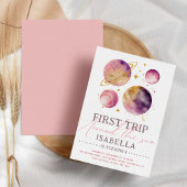 Invitation Espace extra-atmosphérique Aquarelle rose mignonne