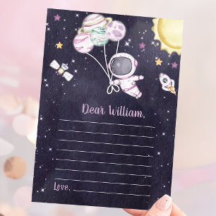 Invitation Espace extra-atmosphérique Baby shower fille Galax