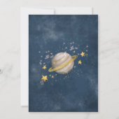 Invitation Espace extra-atmosphérique Baby shower Lune Étoile (Dos)