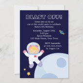 Invitation Espace extra-atmosphérique Fête d'anniversaire de  (Devant)