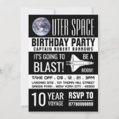 Invitation Espace extra-atmosphérique, fête d'anniversaire po (Devant)