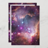 Invitation Espace extra-atmosphérique galactique pourpre (Devant / Derrière)