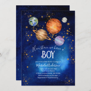 Invitation Espace extra-atmosphérique Galaxie baby shower éto
