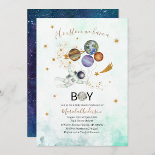Invitation Espace extra-atmosphérique Galaxie baby shower éto