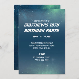 Invitation Espace extra-atmosphérique personnalisé Sky Blue e