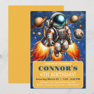 Invitation Espace extra-atmosphérique Planètes d'anniversaire