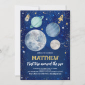 Invitation Espace extra-atmosphérique Premier anniversaire (Devant)