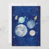 Invitation Espace extra-atmosphérique Premier anniversaire (Dos)