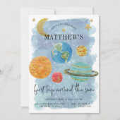 Invitation Espace extra-atmosphérique Premier anniversaire (Devant)