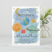 Invitation Espace extra-atmosphérique Premier anniversaire (Debout devant)