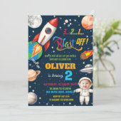 Invitation Espace extra-atmosphérique Rocket Planet Astronaut (Debout devant)