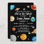 Invitation Espace extra-atmosphérique - Sorti de cet Annivers (Devant / Derrière)