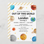 Invitation Espace extra-atmosphérique - Sorti de cet Annivers (Devant / Derrière)