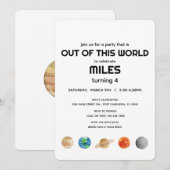 Invitation Espace extra-atmosphérique - Sorti de cet Annivers (Devant / Derrière)