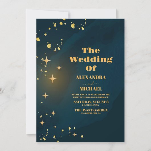 Invitation Espace extra-atmosphérique Starry Universe Galaxy  (Devant)