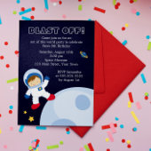 Invitation Espace extra-atmosphérique Thème fête d'anniversai