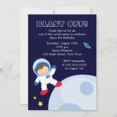 Invitation Espace extra-atmosphérique Thème fête d'anniversai (Devant)