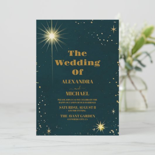 Invitation Espace extra-atmosphérique Univers Emerald Green G (Debout devant)