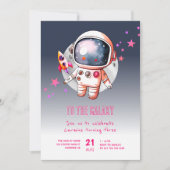 Invitation Espace Galaxie Lune 3e Anniversaire (Devant)