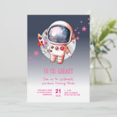 Invitation Espace Galaxie Lune 3e Anniversaire (Debout devant)