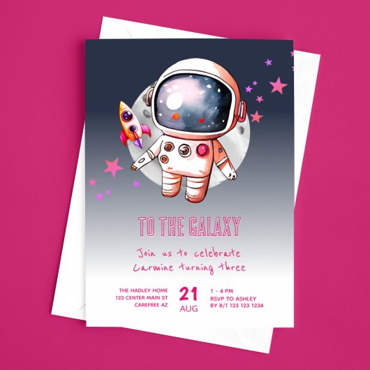 Invitation Espace Galaxie Lune 3e Anniversaire