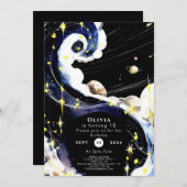 Invitation Espace Galaxy simple Anniversaire (Devant / Derrière)