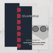 Invitation Espace Geek moderne Rouge et Princesse Minimal (Devant / Derrière)