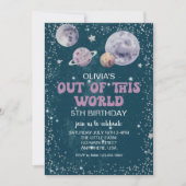 Invitation Espace hors de ce monde Planètes Anniversaire (Devant)