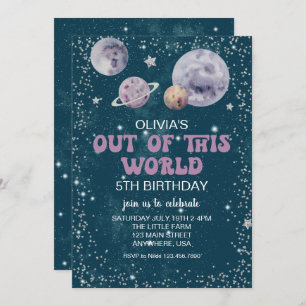 Invitation Espace hors de ce monde Planètes Anniversaire