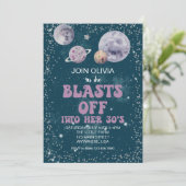 Invitation Espace hors de ce monde Planètes Anniversaire (Debout devant)