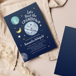 Invitation Espace moderne Espace extra-galaxie Baby shower Co<br><div class="desc">Baby shower à thème de l'espace extra-atmosphérique mignon et nerveux qui est parfait pour organiser la fête pour la future maman. Modifiez et remplacez facilement le texte en cliquant sur le bouton "Personnaliser"</div>