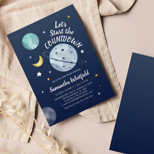 Invitation Espace moderne Espace extra-galaxie Baby shower Co