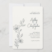 Invitation Espace moderne Gris Folithe Plan Photo Mariage (Devant)