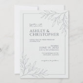 Invitation Espace moderne Gris Foliting Mariage en ligne (Devant)