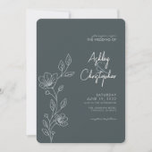 Invitation Espace moderne Gris Foliting Mariage en ligne (Devant)