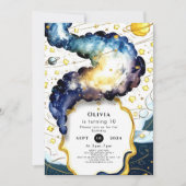 Invitation Espace modifiable Galactique Anniversaire (Devant)