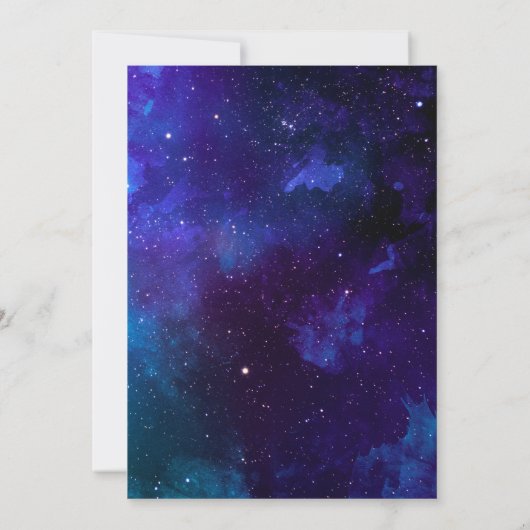 Invitation Espace naval. Les étoiles de nuit. Douche nuptiale (Dos)