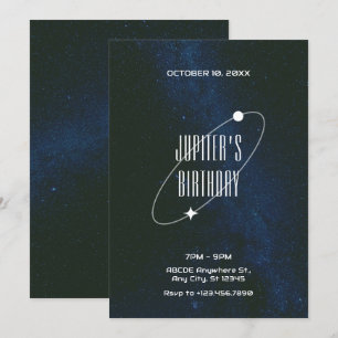 Invitation Espace Nuit Étoilée Univers Anniversaire