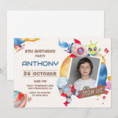 Invitation Espace photo personnalisé Anniversaire (Devant / Derrière)