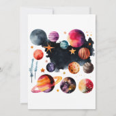 Invitation Espace | Planètes et étoiles | 4e anniversaire (Dos)