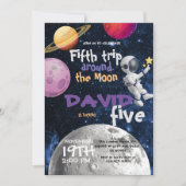 Invitation Espace Premier voyage autour de la Lune 1er annive (Devant)