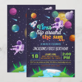 Invitation Espace Premier voyage autour du soleil Anniversair (Devant / Derrière)