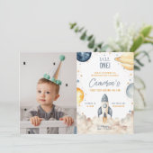 Invitation Espace Premier Voyage Autour Du Soleil Anniversair (Debout devant)