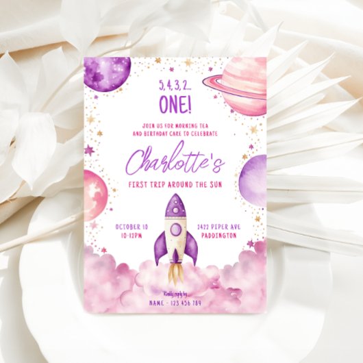 Invitation Espace Premier Voyage Autour Du Soleil Anniversair