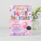 Invitation Espace Rose Sequins Fille Violette atteignant QUAT (Debout devant)