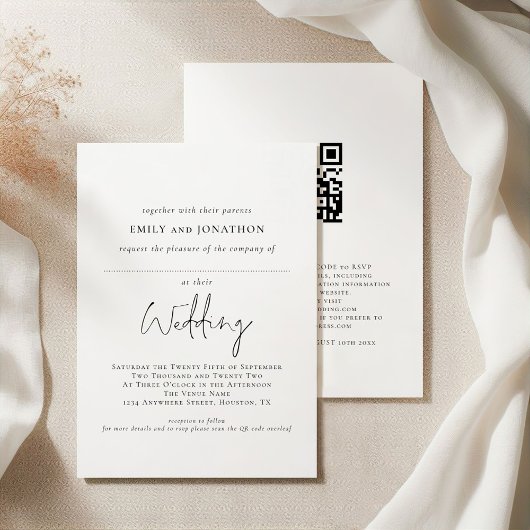 Invitation Espace script moderne pour le nom d'hôte QR Code M