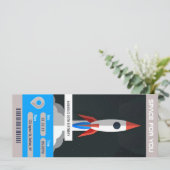 Invitation Espace Thème Anniversaire Voyage de fête invitatio (Debout devant)