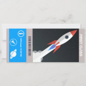 Invitation Espace Thème Anniversaire Voyage de fête invitatio (Dos)