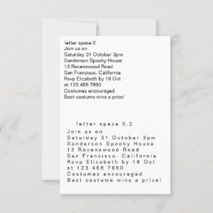 Invitation espacement des lettres