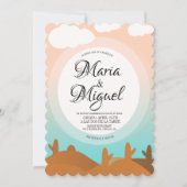 Invitation Espagne Désert Boda Cactus Sunrise Mariage (Devant)